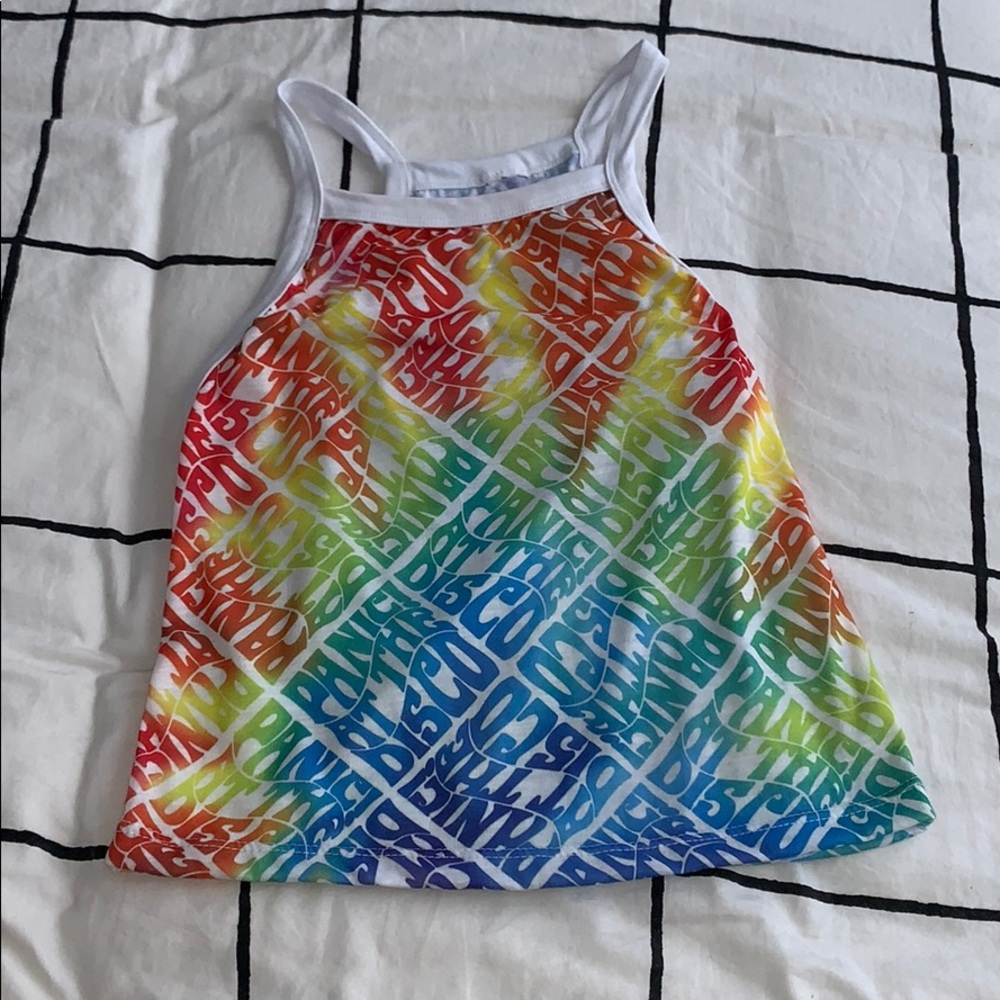 High neck panic at the disco top tie dye